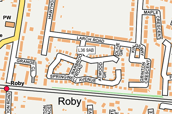 L36 9AB map - OS OpenMap – Local (Ordnance Survey)