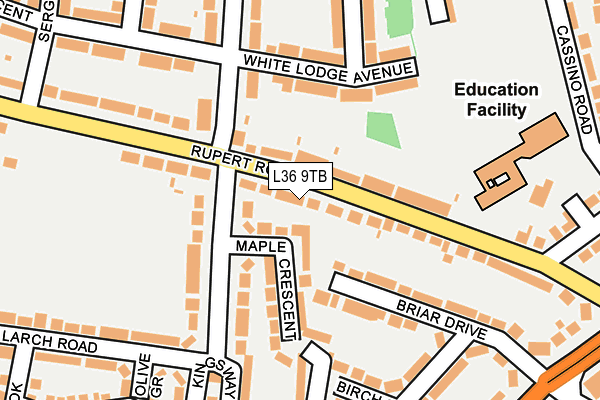 L36 9TB map - OS OpenMap – Local (Ordnance Survey)