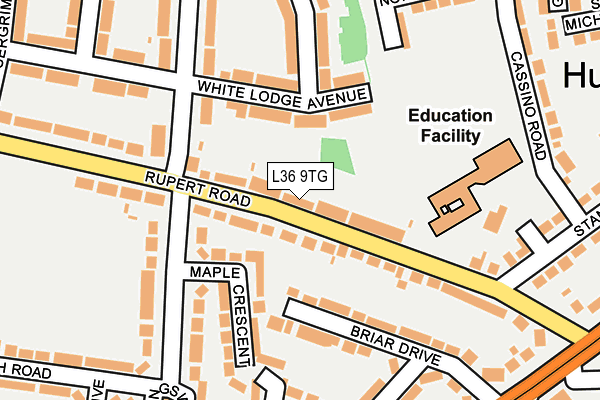 L36 9TG map - OS OpenMap – Local (Ordnance Survey)