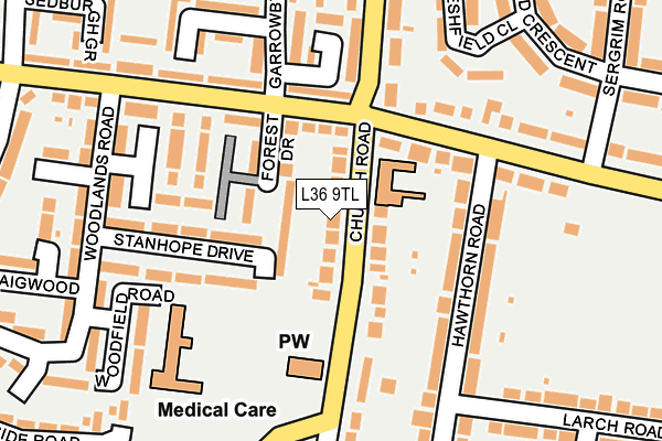 L36 9TL map - OS OpenMap – Local (Ordnance Survey)