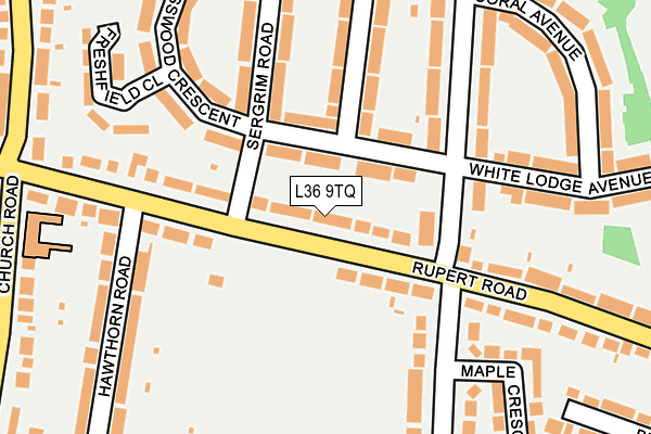 L36 9TQ map - OS OpenMap – Local (Ordnance Survey)