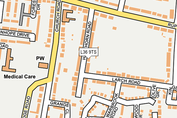 L36 9TS map - OS OpenMap – Local (Ordnance Survey)