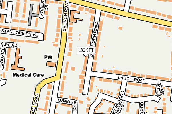 L36 9TT map - OS OpenMap – Local (Ordnance Survey)