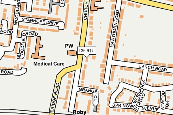 L36 9TU map - OS OpenMap – Local (Ordnance Survey)