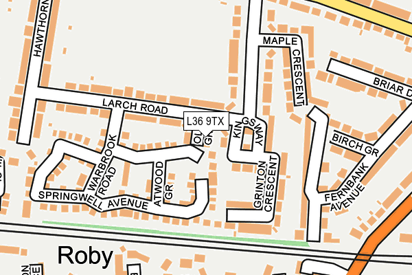 L36 9TX map - OS OpenMap – Local (Ordnance Survey)