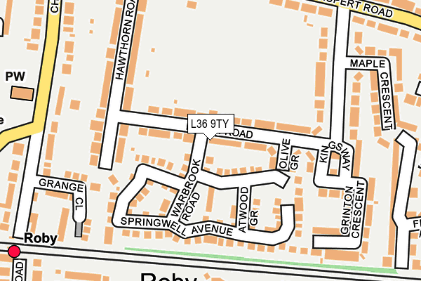 L36 9TY map - OS OpenMap – Local (Ordnance Survey)