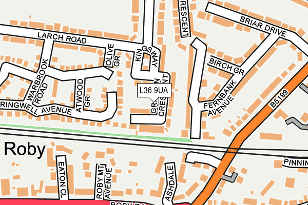 L36 9UA map - OS OpenMap – Local (Ordnance Survey)