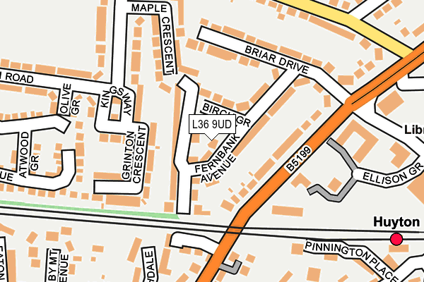 L36 9UD map - OS OpenMap – Local (Ordnance Survey)
