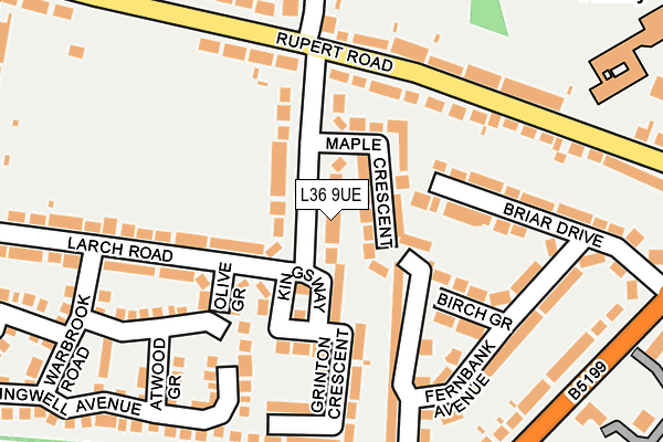 L36 9UE map - OS OpenMap – Local (Ordnance Survey)