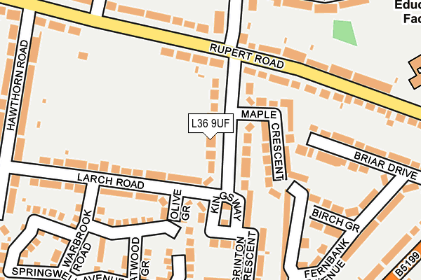 L36 9UF map - OS OpenMap – Local (Ordnance Survey)