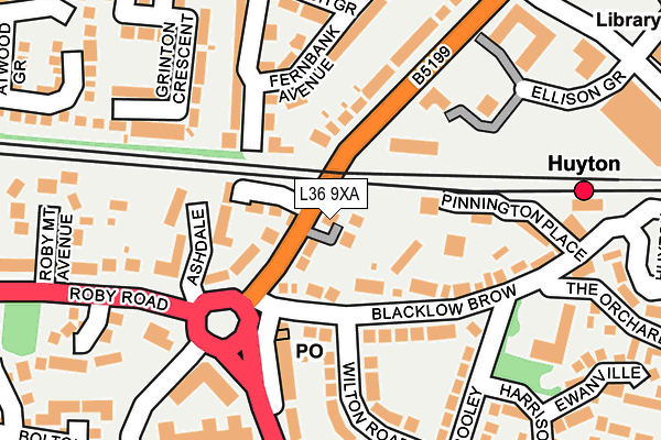 L36 9XA map - OS OpenMap – Local (Ordnance Survey)