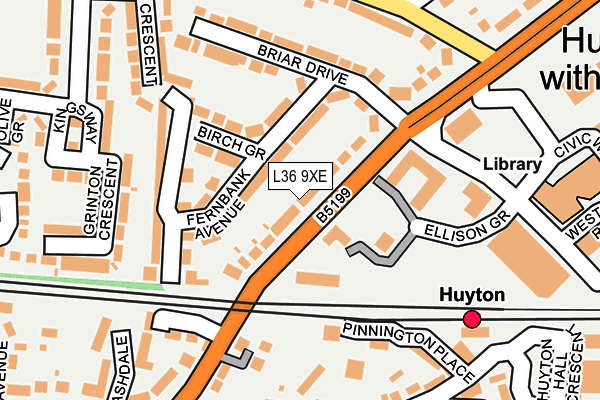 L36 9XE map - OS OpenMap – Local (Ordnance Survey)
