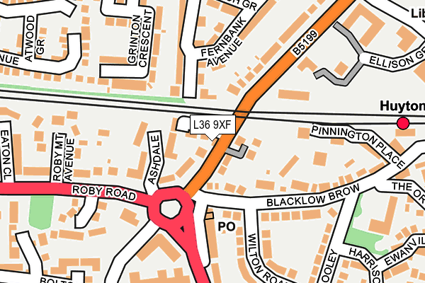 L36 9XF map - OS OpenMap – Local (Ordnance Survey)