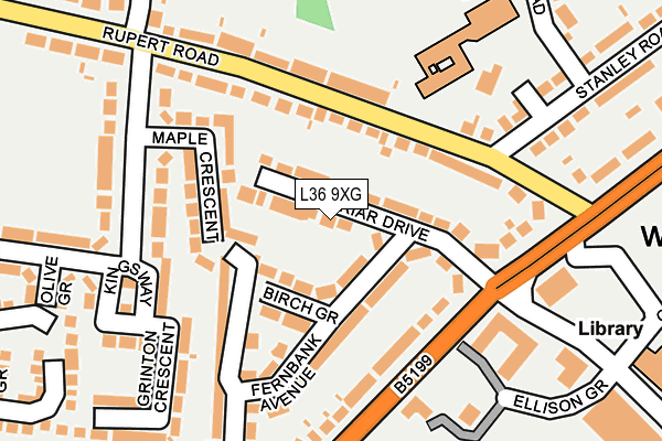 L36 9XG map - OS OpenMap – Local (Ordnance Survey)