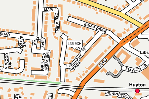 L36 9XH map - OS OpenMap – Local (Ordnance Survey)