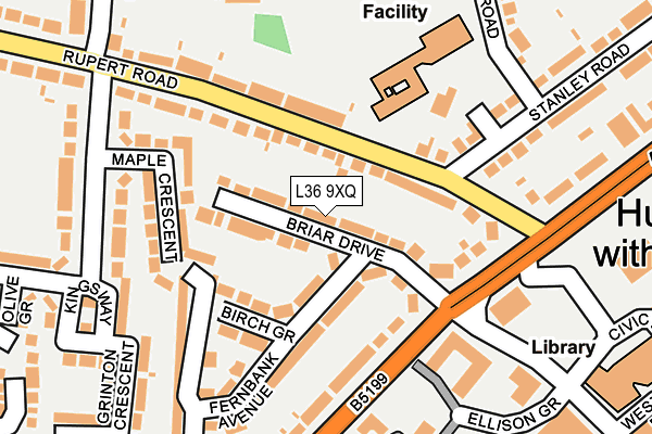 L36 9XQ map - OS OpenMap – Local (Ordnance Survey)