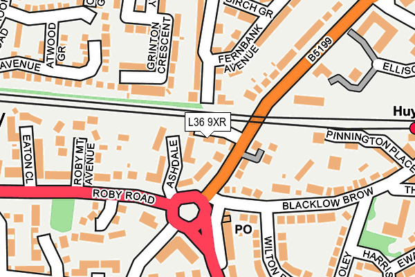 L36 9XR map - OS OpenMap – Local (Ordnance Survey)