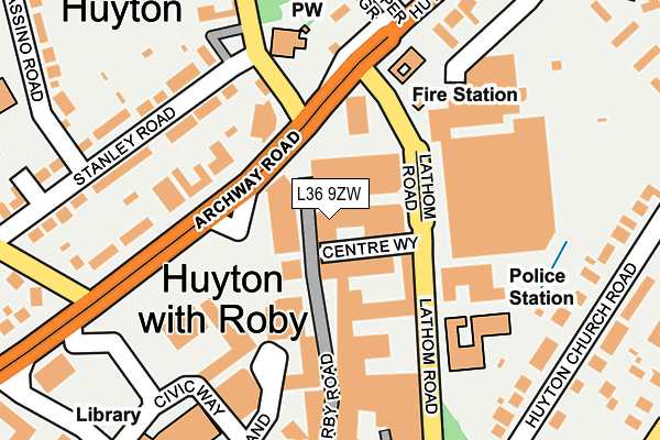 L36 9ZW map - OS OpenMap – Local (Ordnance Survey)