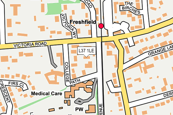 L37 1LE map - OS OpenMap – Local (Ordnance Survey)