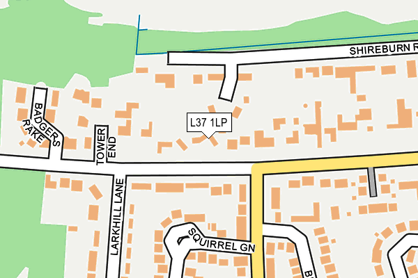 L37 1LP map - OS OpenMap – Local (Ordnance Survey)