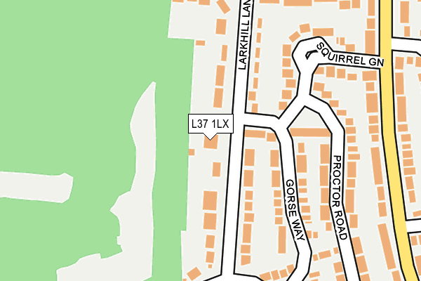 L37 1LX map - OS OpenMap – Local (Ordnance Survey)