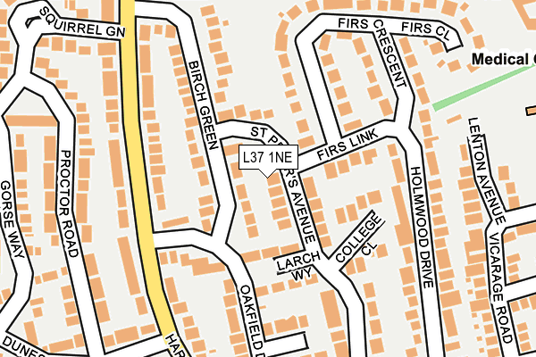 L37 1NE map - OS OpenMap – Local (Ordnance Survey)