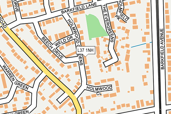 L37 1NH map - OS OpenMap – Local (Ordnance Survey)