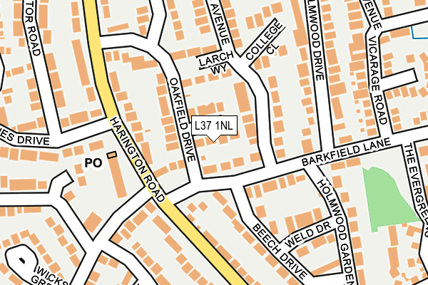 L37 1NL map - OS OpenMap – Local (Ordnance Survey)