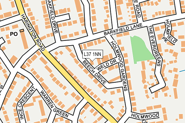 L37 1NN map - OS OpenMap – Local (Ordnance Survey)