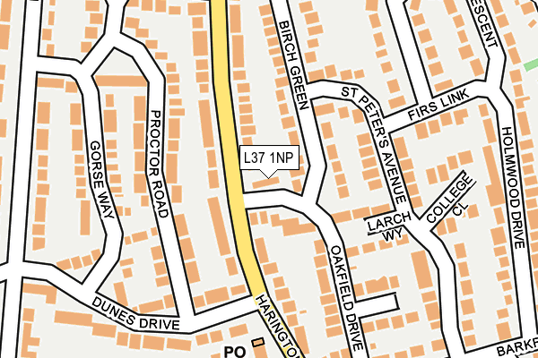 L37 1NP map - OS OpenMap – Local (Ordnance Survey)