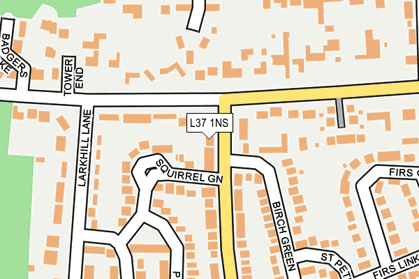 L37 1NS map - OS OpenMap – Local (Ordnance Survey)