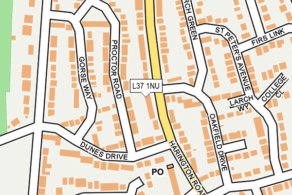 L37 1NU map - OS OpenMap – Local (Ordnance Survey)