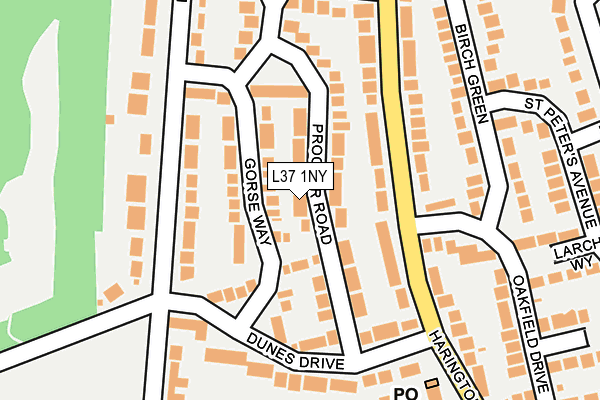 L37 1NY map - OS OpenMap – Local (Ordnance Survey)