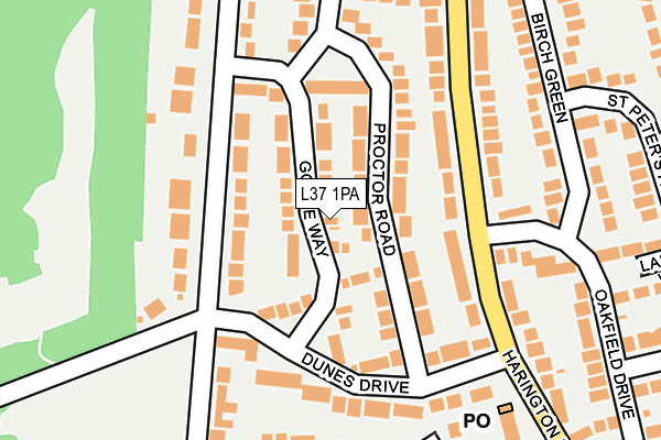 L37 1PA map - OS OpenMap – Local (Ordnance Survey)