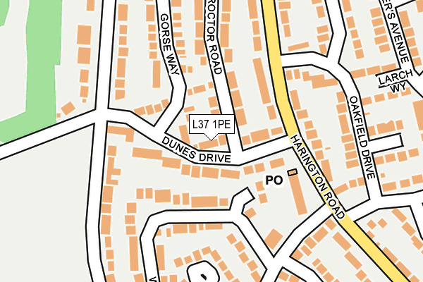 L37 1PE map - OS OpenMap – Local (Ordnance Survey)