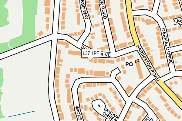 L37 1PF map - OS OpenMap – Local (Ordnance Survey)