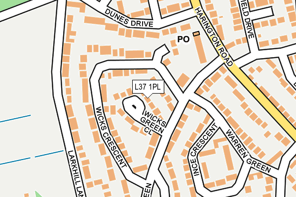 L37 1PL map - OS OpenMap – Local (Ordnance Survey)