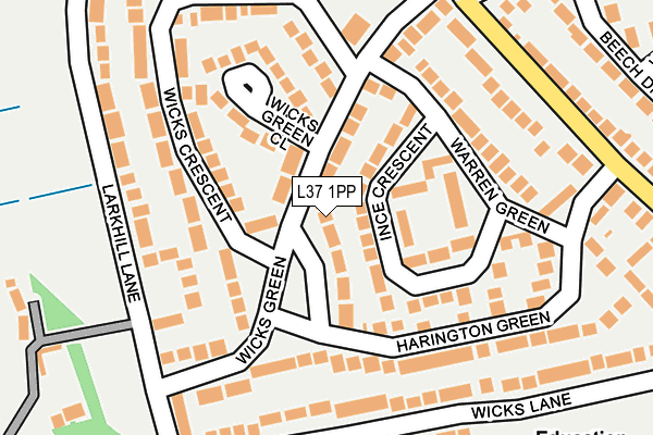 L37 1PP map - OS OpenMap – Local (Ordnance Survey)