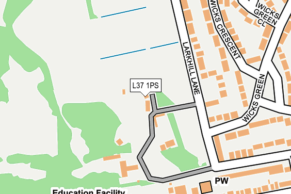 L37 1PS map - OS OpenMap – Local (Ordnance Survey)