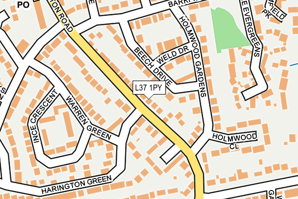 L37 1PY map - OS OpenMap – Local (Ordnance Survey)