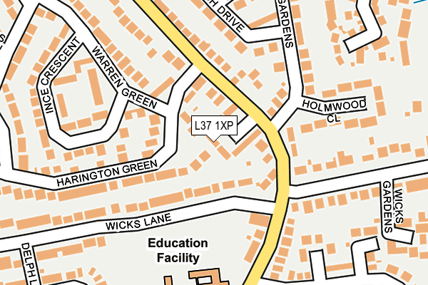 L37 1XP map - OS OpenMap – Local (Ordnance Survey)