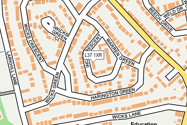 L37 1XR map - OS OpenMap – Local (Ordnance Survey)