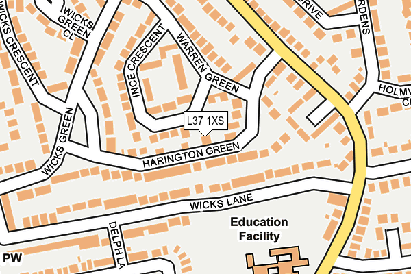 L37 1XS map - OS OpenMap – Local (Ordnance Survey)
