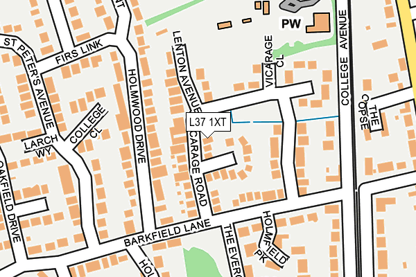L37 1XT map - OS OpenMap – Local (Ordnance Survey)
