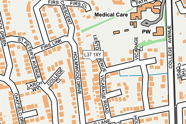 L37 1XY map - OS OpenMap – Local (Ordnance Survey)