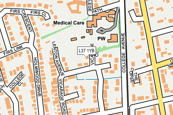 L37 1YB map - OS OpenMap – Local (Ordnance Survey)