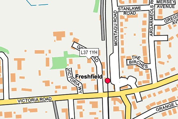 L37 1YH map - OS OpenMap – Local (Ordnance Survey)