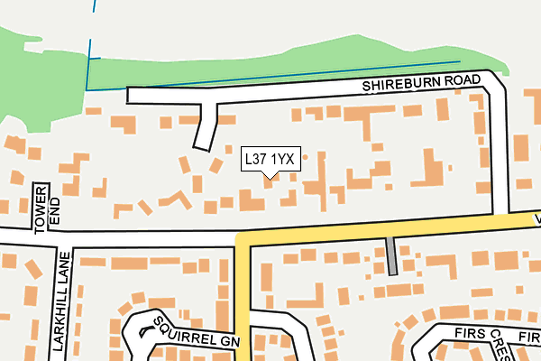 L37 1YX map - OS OpenMap – Local (Ordnance Survey)