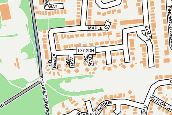 L37 2DH map - OS OpenMap – Local (Ordnance Survey)