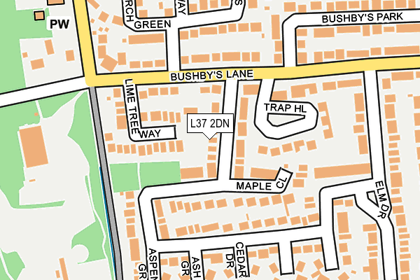 L37 2DN map - OS OpenMap – Local (Ordnance Survey)